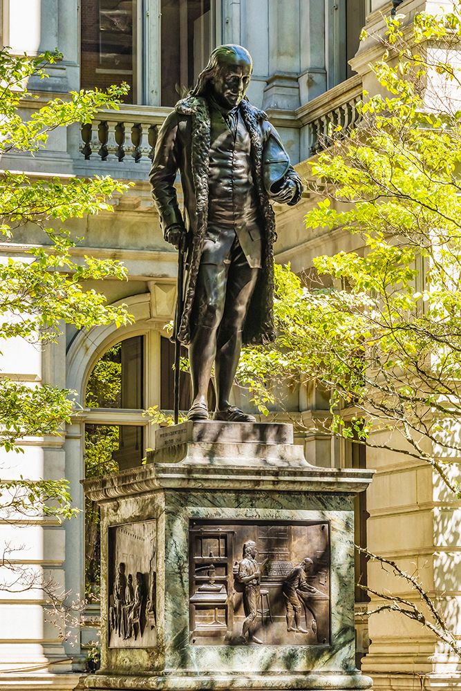 Benjamin Franklin Statue-Boston-Massachusetts-Front of the Boston Latin School founded 1635-Statue
